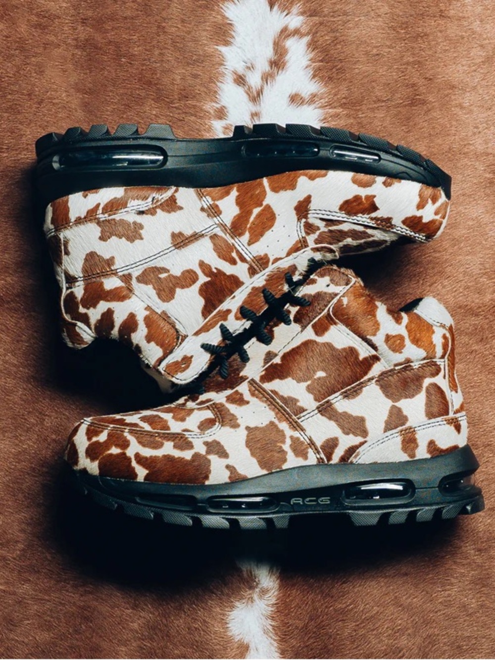 Size 10 Nike Air Max Goadome QS Pony Hair Pack  Cow Print Men Shoes IO4635-100